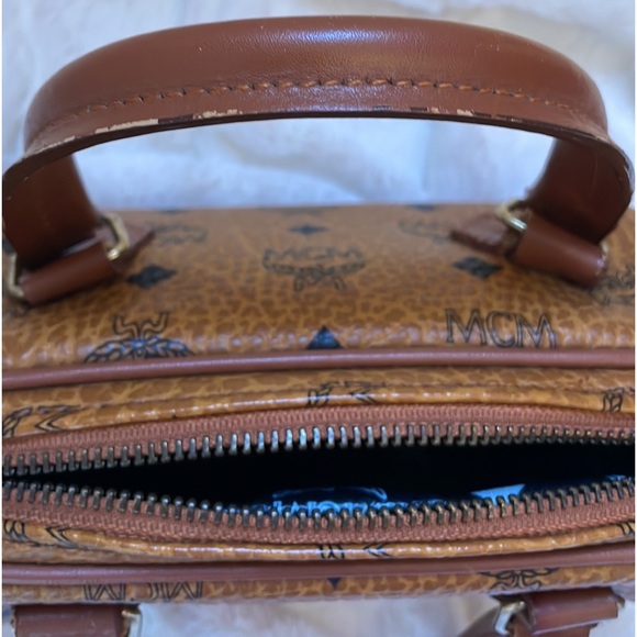 MCM Vintage Mini Boston Handbag With Gold-tone Hardware - Picture 10 of 14